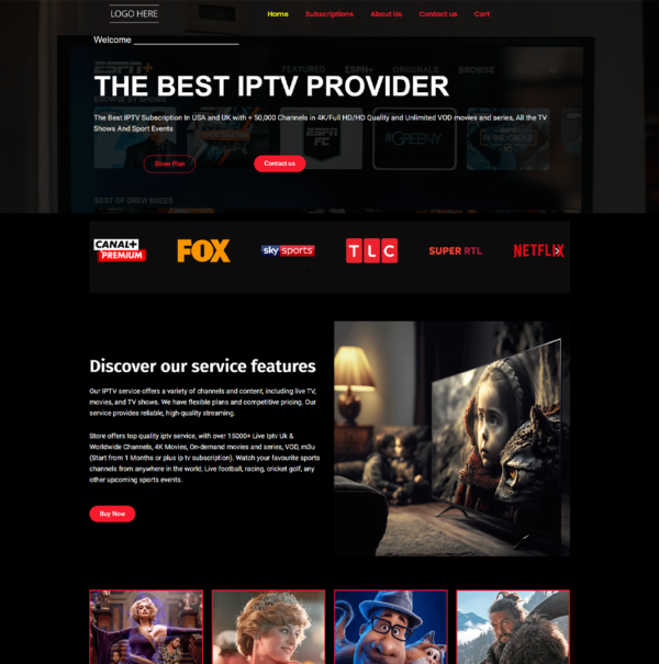 RED BLACK Template IPTV N09 - Modern IPTV Store Design
