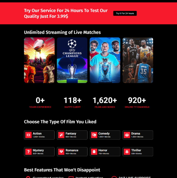 RED BLACK Template IPTV N09 - Modern IPTV Store Design - Image 3
