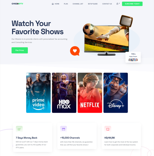 Gyazo Template IPTV - Modern & Responsive Store Design